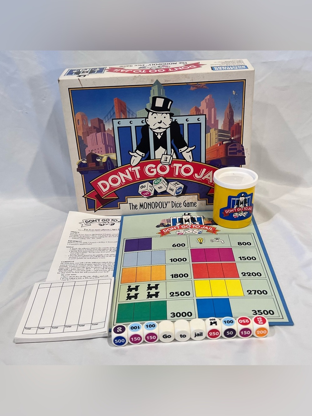 Vintage 1991 Monopoly Don’t Go To Jail Dice Game Parker Brothers Complete